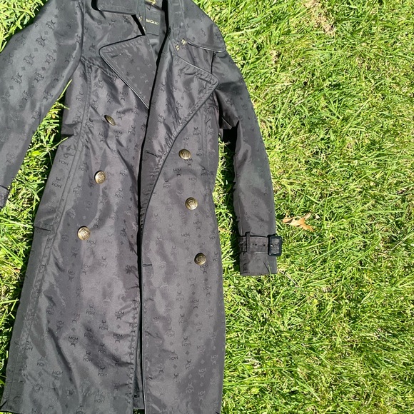 MCM Jacket x Dress Camp monogrammed black trench coat circa 2011. Sz Med - Picture 9 of 9